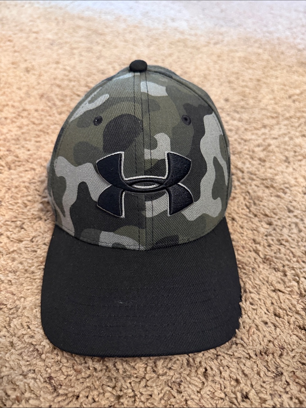 Under Armour Olive Green Camo Hat with Black Bill